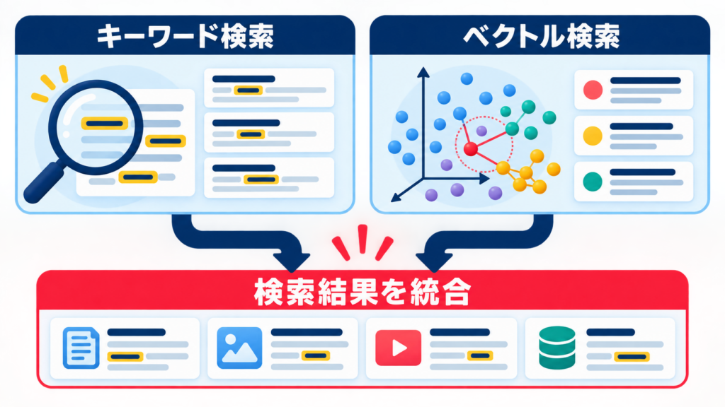 ハイブリッド検索とは:キーワード検索とベクトル検索の組み合わせ