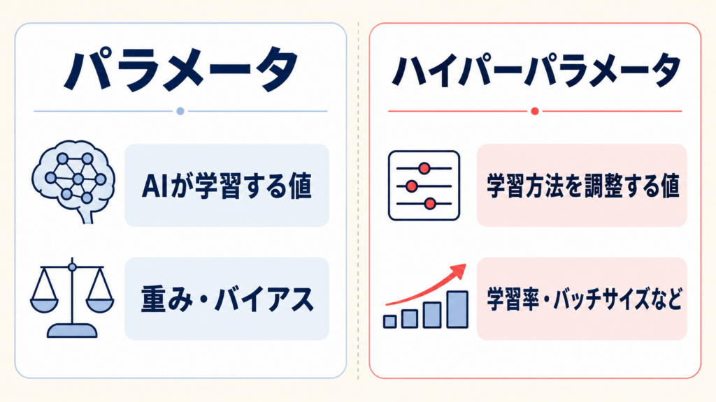 パラメータとハイパーパラメータの違い
