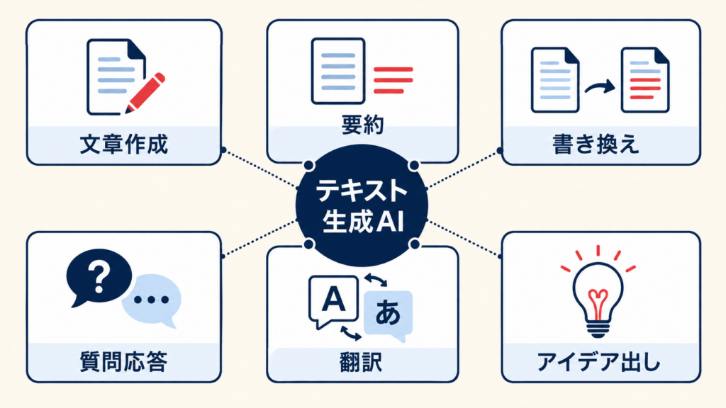テキスト生成AIとは：文章の作成・要約・変換を行うAI