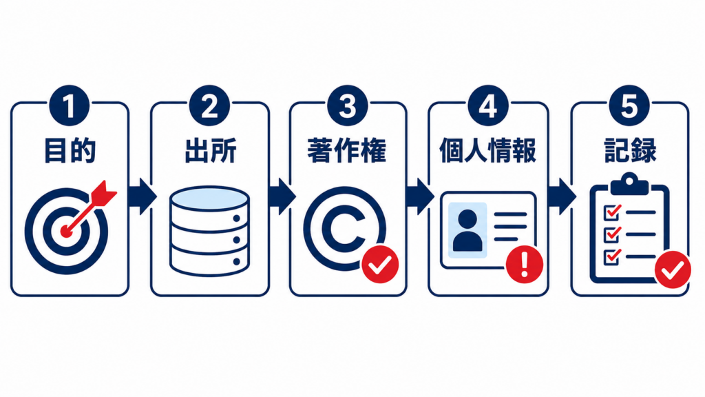 学習データの権利を安全に確認する手順