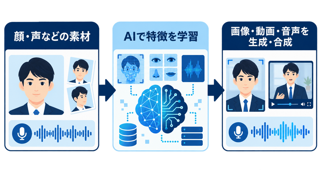 ディープフェイクとは何か:顔・声・動画の生成と合成