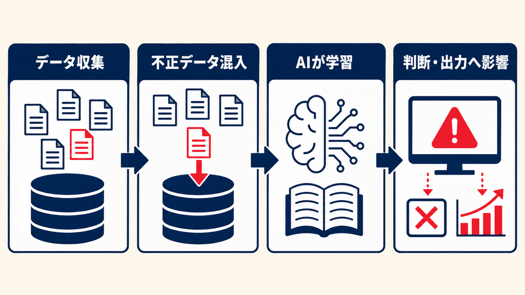 データポイズニングで学習データが汚染される仕組み
