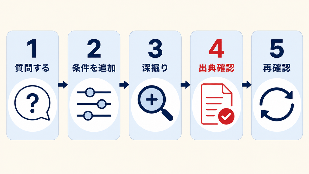 AI検索の使い方と情報確認の注意点