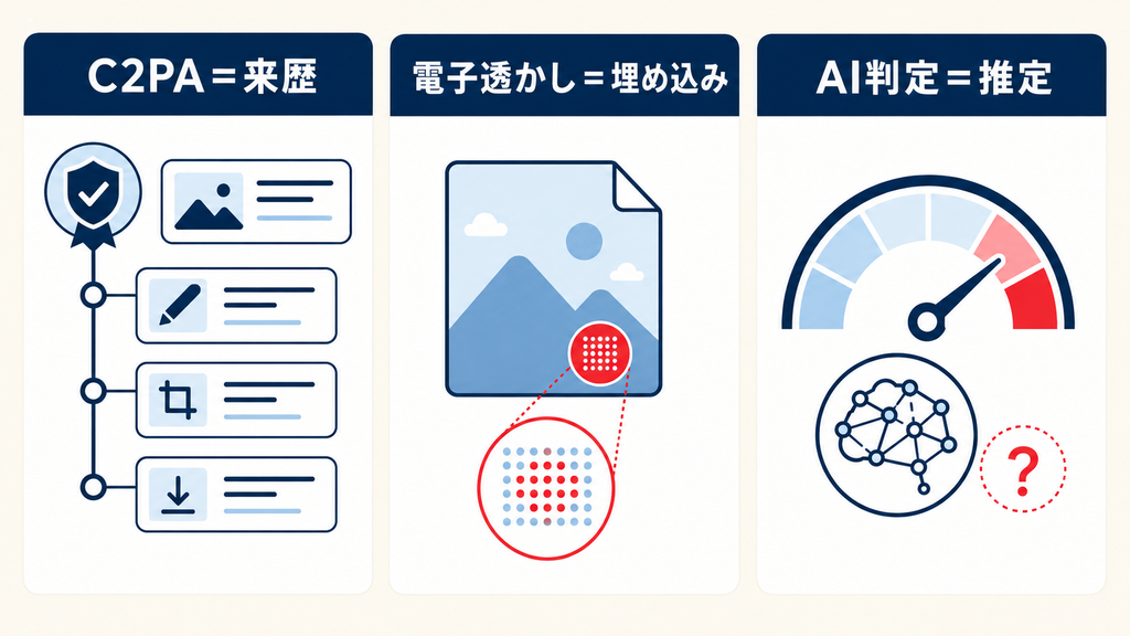 C2PAと電子透かしの違い・利用時の注意点