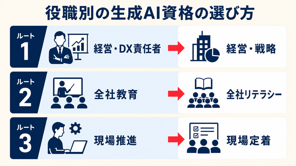 社内導入向け生成AI資格を目的別に選ぶポイント