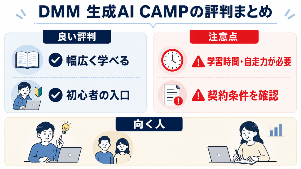 DMM 生成AI CAMPを選ぶ際のポイント