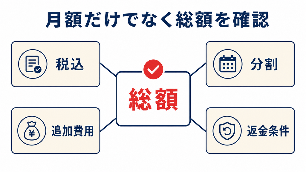 受講料金の確認ポイント