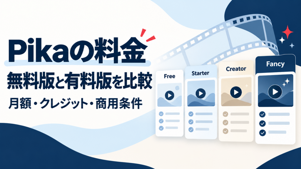 Pikaの無料版と有料版を月額・クレジット・商用条件で比較
