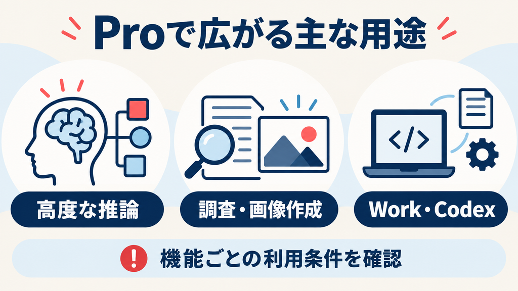 ChatGPT Proで広がる高度な推論、調査・画像作成、Work・Codexの用途