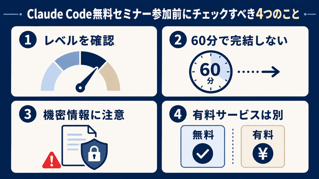 Claude Code無料セミナーの参加方法案内画面
