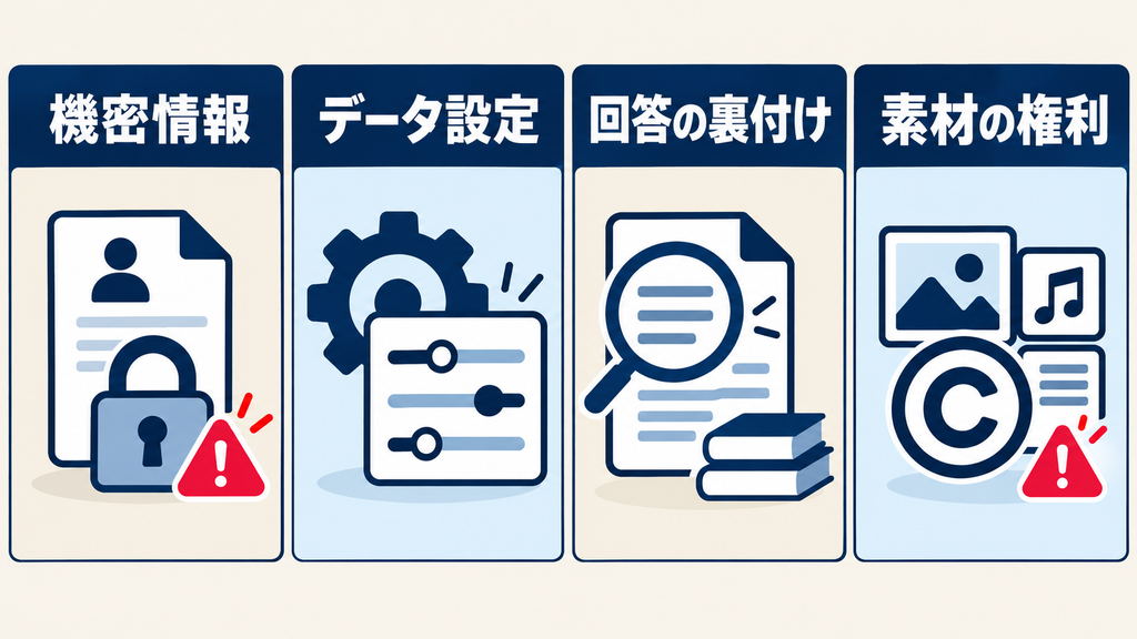 Grok利用時に確認する機密情報、データ設定、回答の裏付け、素材の権利