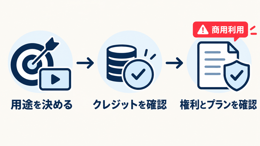 Pika AIの用途・クレジット・商用利用の権利とプランを確認する流れ