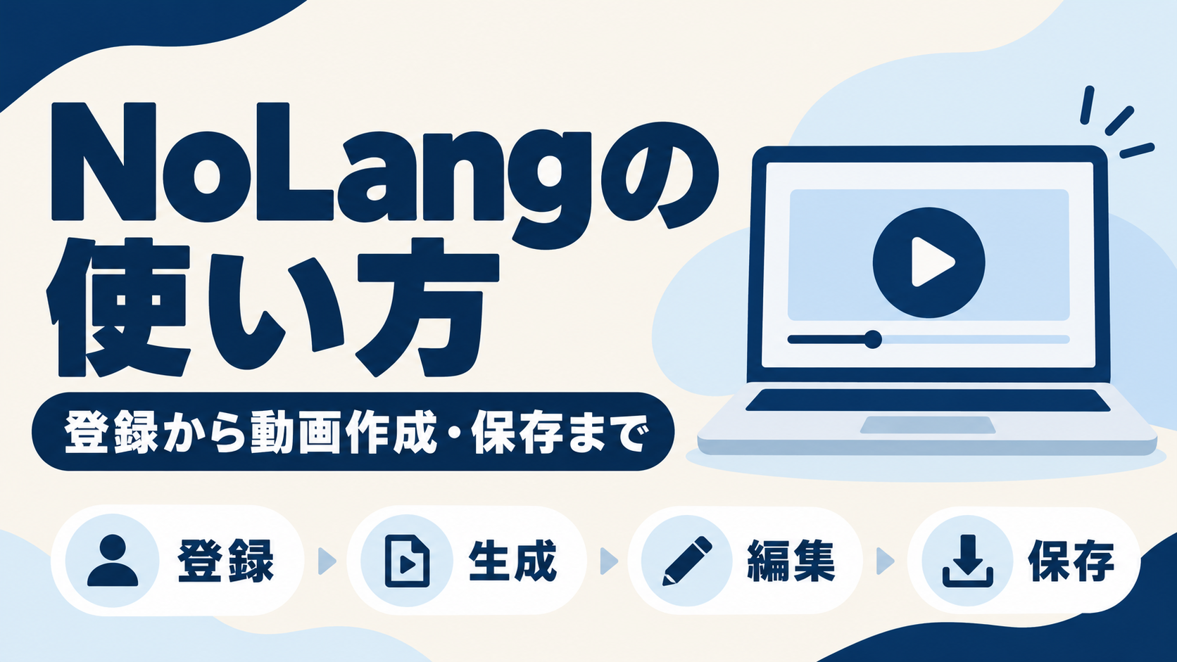 NoLangの使い方：登録から動画生成・編集・保存まで