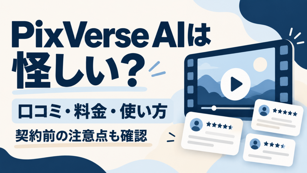 PixVerse AIは怪しい？口コミ・料金・使い方と契約前の注意点を解説