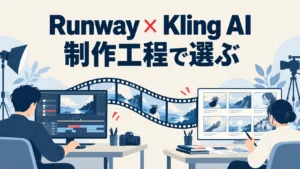 RunwayとKling AIの選定を映像編集と絵コンテの制作工程で考えるイメージ