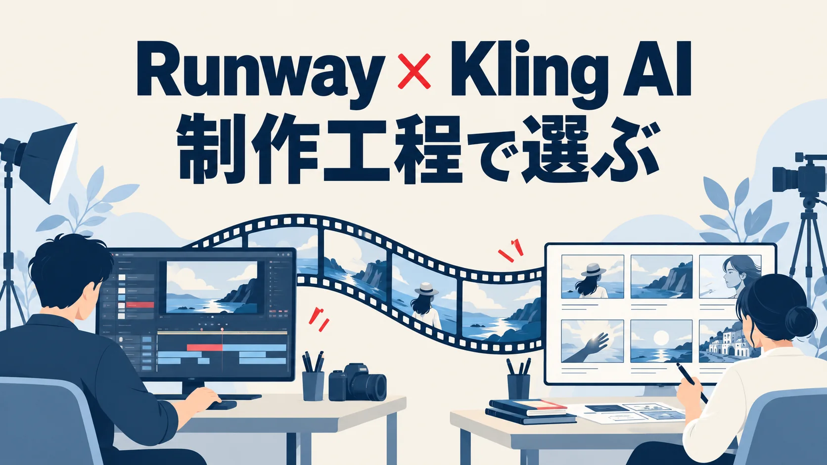 RunwayとKling AIの選定を映像編集と絵コンテの制作工程で考えるイメージ