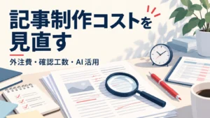 外注費、確認工数、AI活用から記事制作コストを見直すガイド