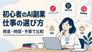 得意な作業、使える時間、予算から初心者のAI副業を選ぶ考え方