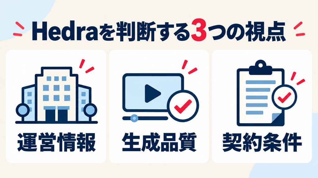Hedraを判断する3つの視点:運営情報、生成品質、契約条件