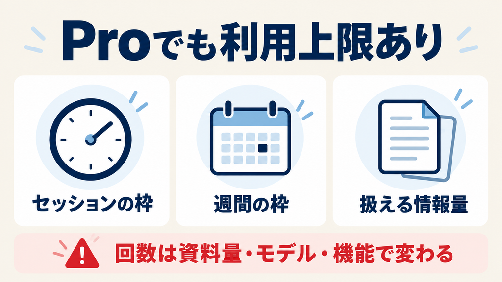 Claude Proのセッション・週間利用枠と扱える情報量の制限