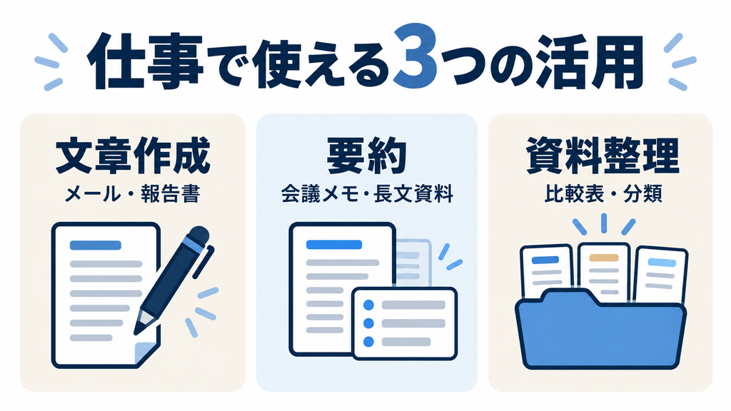 Claudeの仕事での活用例：文章作成・要約・資料整理