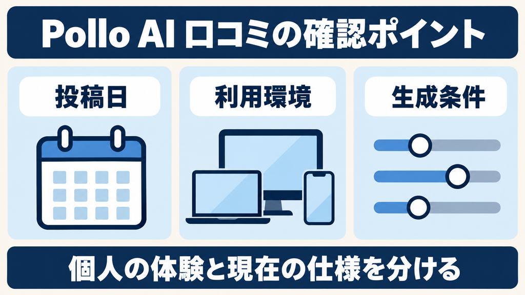 Pollo AIの口コミを投稿日・利用環境・生成条件で確認するポイント