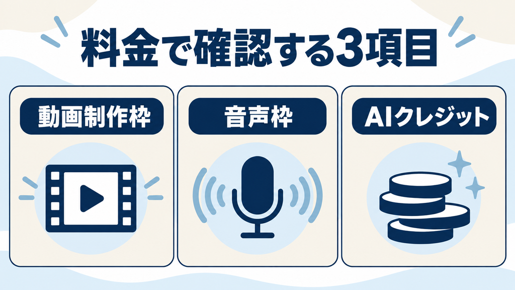 Pictory AIの料金で確認する動画制作枠・音声枠・AIクレジット
