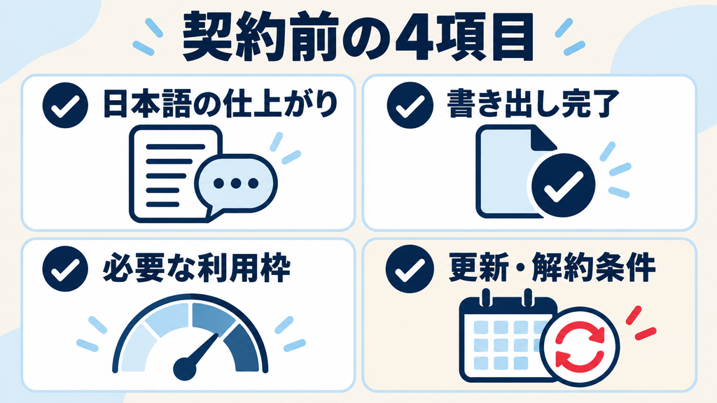 Pictory AIの契約前に確認する日本語の仕上がり・書き出し・利用枠・更新と解約条件
