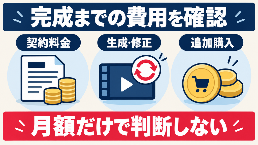 InVideo AIの完成までの費用:契約料金・生成と修正・追加購入